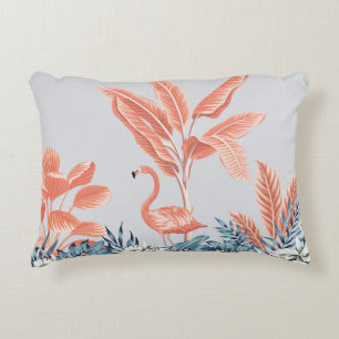 Tropisch botanisch landschap, roze palm t la accent kussen