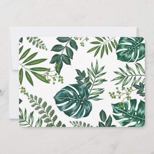 Tropisch botanisch Oerwoud Dieren Baby shower Kaart (Achterkant)