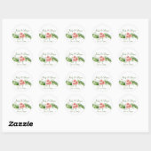Tropisch Bouquet Wedding Seal Ronde Sticker (Vel)