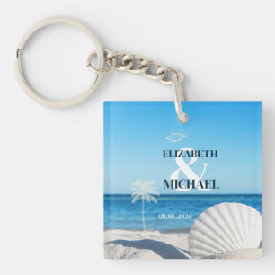 Tropisch Bruiloft Oceaan Strand Sleutelhanger