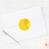 Tropisch bruiloft palm-boom ronde sticker (Envelop)