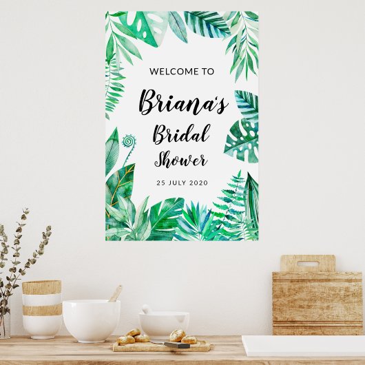 Tropisch bruiloftfeest bord, tropische bruiloft poster (Keuken)