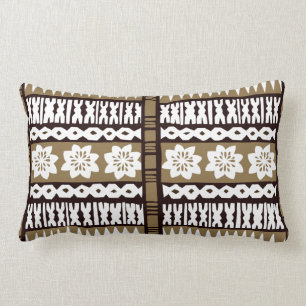 Tropisch bruine tapa doek 13 x 20 inch lumbar Pill Kussen