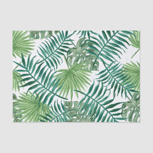 Tropisch Californië geeft zomerpalm Leaf Pattern Tissuepapier (Voorkant)