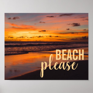 Tropisch Caraïbisch Sunset Beach alsjeblieft Poster