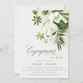 Tropisch chique witte orchidee palmfauna Verloving Kaart (Voorkant)