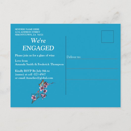 Tropisch chirurgische landschap uitnodiging briefkaart (Achterkant)