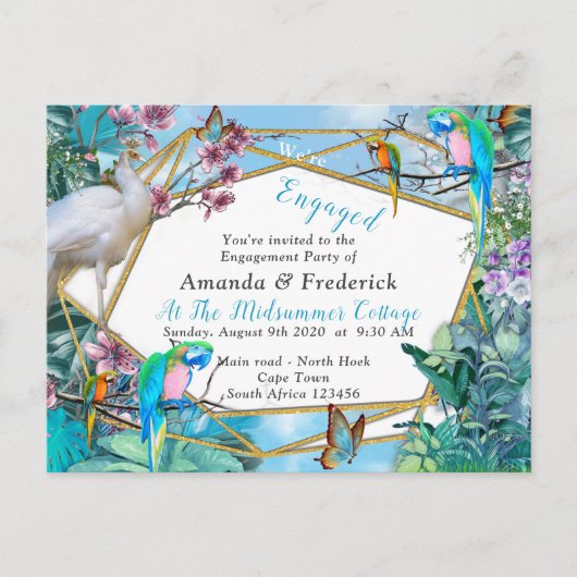 Tropisch chirurgische landschap uitnodiging briefkaart (Voorkant)