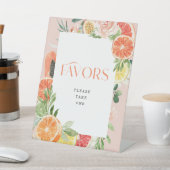 Tropisch Citrus Bruiloft Favorieten Bord Reclamebord Met Voetstuk (Insitu)