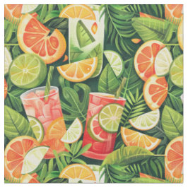 Tropisch Citrus Cocktail Patroon Stof