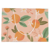 Tropisch citrus Floral roze Groot Cadeauzakje (Achterkant)