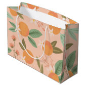Tropisch citrus Floral roze Groot Cadeauzakje (Achterkant Gekanteld)