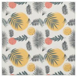 Tropisch Citrus & Palm Zomerpatronen Stof