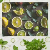 tropisch citrus theedoek (Gevouwen)