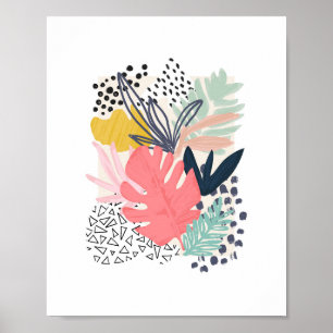 Tropisch collage Colorful Artwork Poster