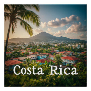 🌴 Tropisch Costa Rica Strandstad Huisdecoratie Perfect Poster