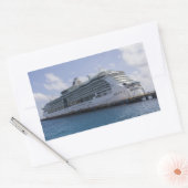 Tropisch cruiseschip rechthoekige sticker (Envelop)