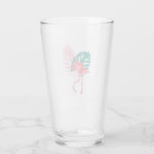 Tropisch Cute grappige flamingo waterverf patroon  Glas (Achterkant)