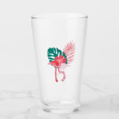Tropisch Cute grappige flamingo waterverf patroon  Glas (Voorkant)