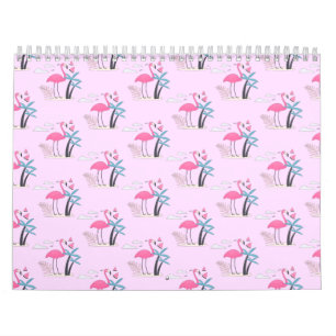 Tropisch Cute grappige flamingo waterverf patroon Kalender