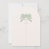 Tropisch Decoratief Boho Palmboom Monogram Kaart (Achterkant)
