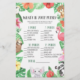 Tropisch dier wat zit er in het paarse Baby shower Briefpapier