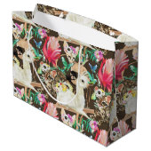 Tropisch dierpatroon groot cadeauzakje (Achterkant Gekanteld)