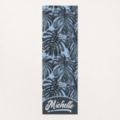 Tropisch donkergrijs blauw Oerwoud verlaat naam Yogamat (Voorkant)