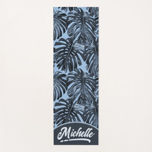 Tropisch donkergrijs blauw Oerwoud verlaat naam Yogamat (Voorkant)