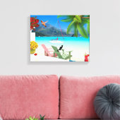 Tropisch doorgesneden doek canvas afdruk (Insitu (Woonkamer))