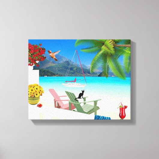 Tropisch doorgesneden doek canvas afdruk (Voorkant)