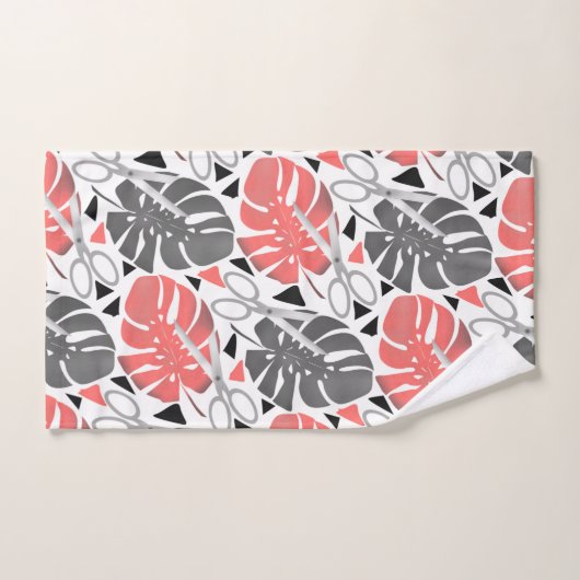 Tropisch drukmonster verlaat schaar oerwoud exo bad handdoek (Handdoek)