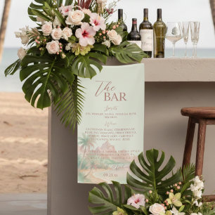 Tropisch Eiland Bar Menu Trouwreceptie Decoratie Spandoek