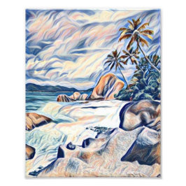 Tropisch eiland Beach Foto Uitbreiding Afdruk