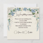 Tropisch eiland Bewaar onze date Kaart (Achterkant)