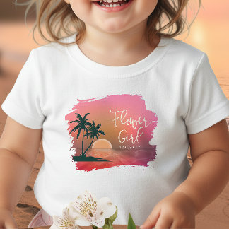 Tropisch Eiland Bloemenmeisje Roze ID581 Kinder Shirts