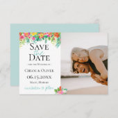 Tropisch Eiland Botanische Foto Save The Date Aankondiging (Voorkant / Achterkant)