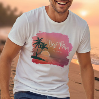 Tropisch Eiland Bruidsjonker Roze ID581 T-shirt
