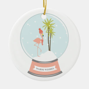 Tropisch eiland Flamingo Kerstmis - Roze Keramisch Ornament
