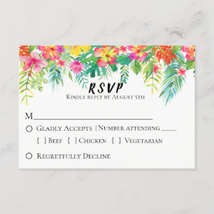 Tropisch eiland Floral Wedding RSVP