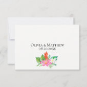 Tropisch eiland Floral Wedding RSVP (Achterkant)