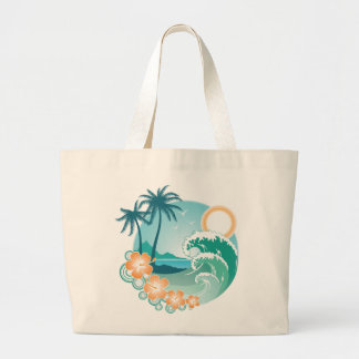 Tropisch eiland grote tote bag