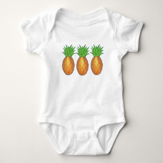 Tropisch eiland Hawaiian Pineapple Fruit Green Romper (Voorkant)