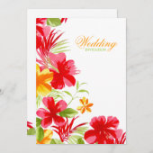 Tropisch eiland Hibiscus strand bruiloft Kaart (Voorkant / Achterkant)