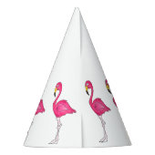 Tropisch eiland Hot Pink Flamingo Bird Print Party Feesthoedjes (Achterkant)