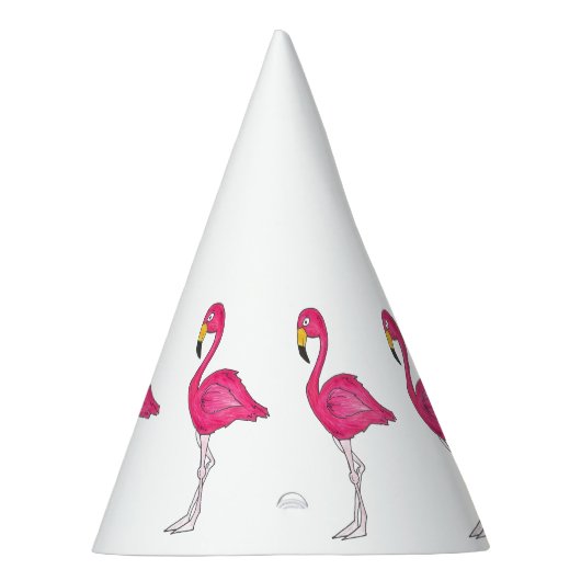 Tropisch eiland Hot Pink Flamingo Bird Print Party Feesthoedjes (Rechts)