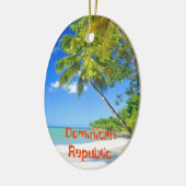 Tropisch eiland in de Dominicaanse Republiek Keramisch Ornament (Links)