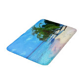 Tropisch eiland met palmbomen en zandstrand badmat (Gekanteld)