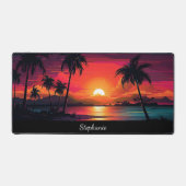 Tropisch eiland Neon Sunset Bureaumat (Voorkant)