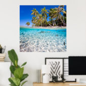 Tropisch eiland onder en boven water poster (Thuiskantoor)